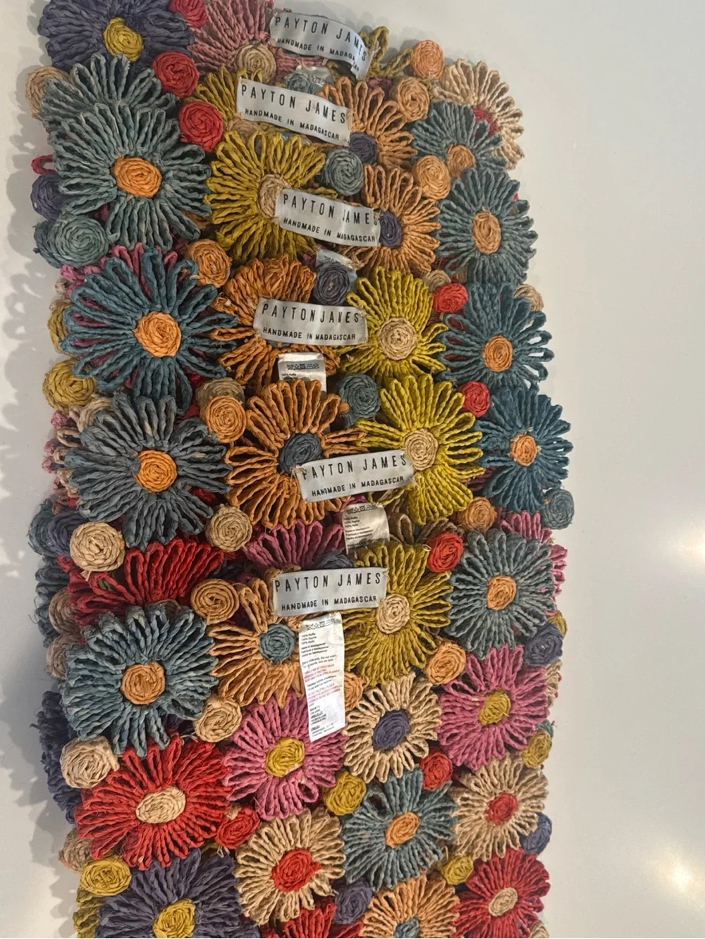 Pottery Barn Payton James Fleur Handwoven Placemat Set Of 6 Multicolor Floral